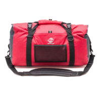 aquaquest waterproof duffle bag in burgundy red and charcoal